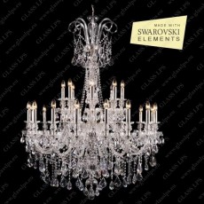L11 895/24/1-A, 2 SWAROVSKI ELEMENTS; SILVER [=old type L11 917/24/...]